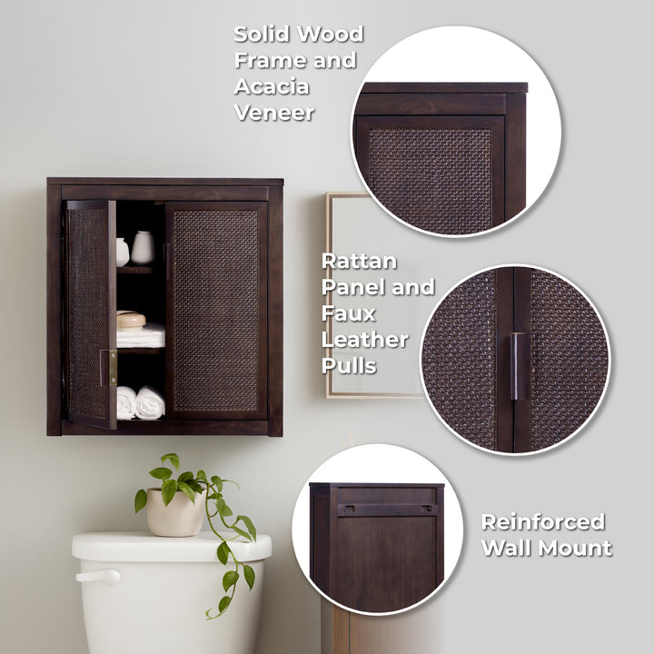Hatteras 22'' Wide Wood Wall Cabinet with 2 Doors by Teamson Home
