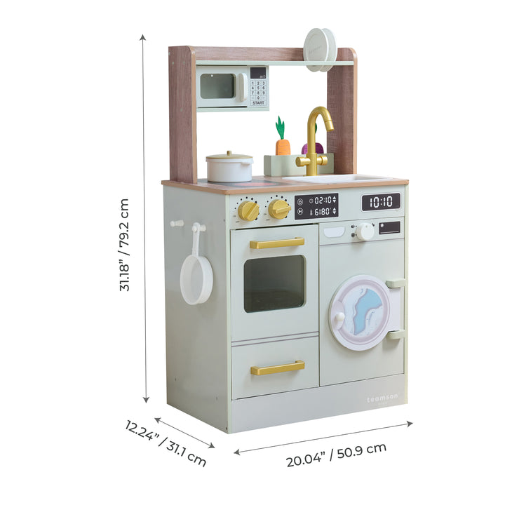 Teamson Kids Little Chef Lake Tahoe Wooden Play Kitchen - Washer & Mini Garden