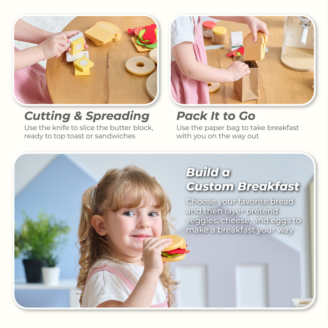 Heathy Breakfast To Go with 27 Accessories, White - Little Chef Santa Barbara by Teamson Kids