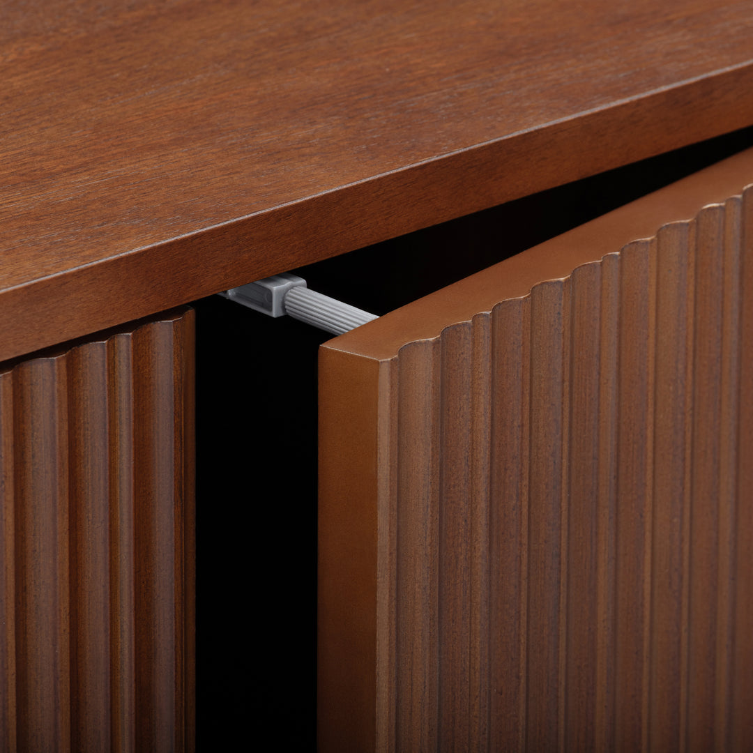 Tremolo 28'' Wide Mixed Woods Accent Cabinet with Fluted Fronts by Teamson Home