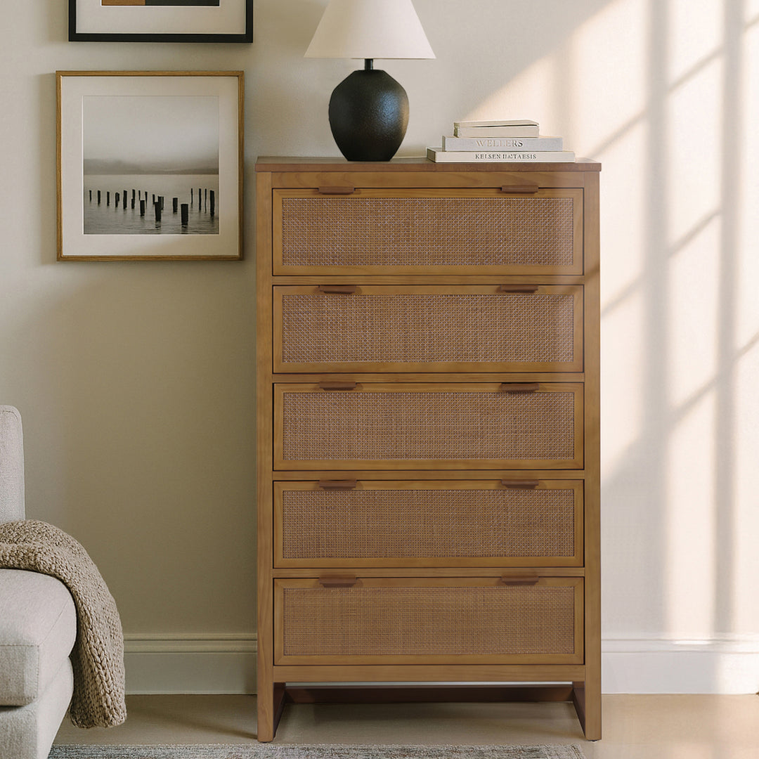 Hatteras 30'' Wide Wood Dresser with 5 Drawers by Teamson Home