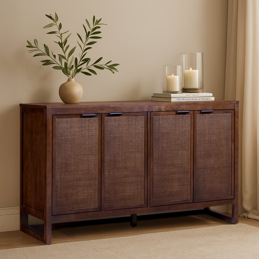 Hatteras 55'' Wide Wood Sideboard Cabinet with 4 Doors by Teamson Home