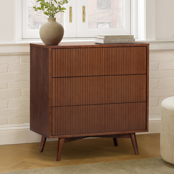 Tremolo 30'' Wide Wooden 3-Drawer Dresser with Fluted Fronts by Teamson Home