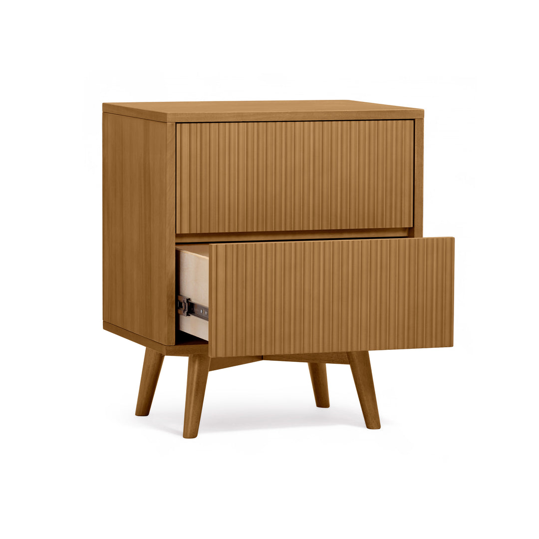 Tremolo 20'' Wide Wooden 2-Drawer Nightstand with Fluted Fronts by Teamson Home