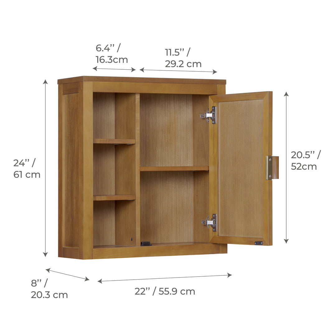 Hatteras 22'' Wide Wood Wall Cabinet with Dual Storage by Teamson Home