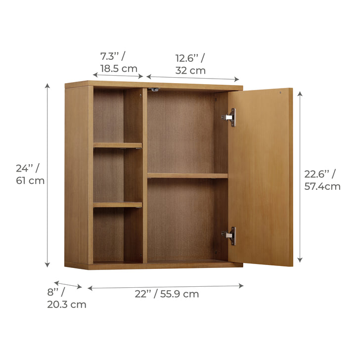 Tremolo 22'' Wide Wooden 1-Door Wall Cabinet with Open Storage by Teamson Home