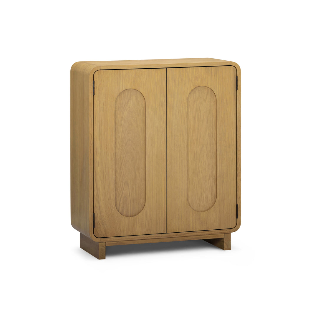 Tenley 28'' W Oak Veneer Accent Cabinet with Recessed Handle & Adjustable Shelf by Teamson Home