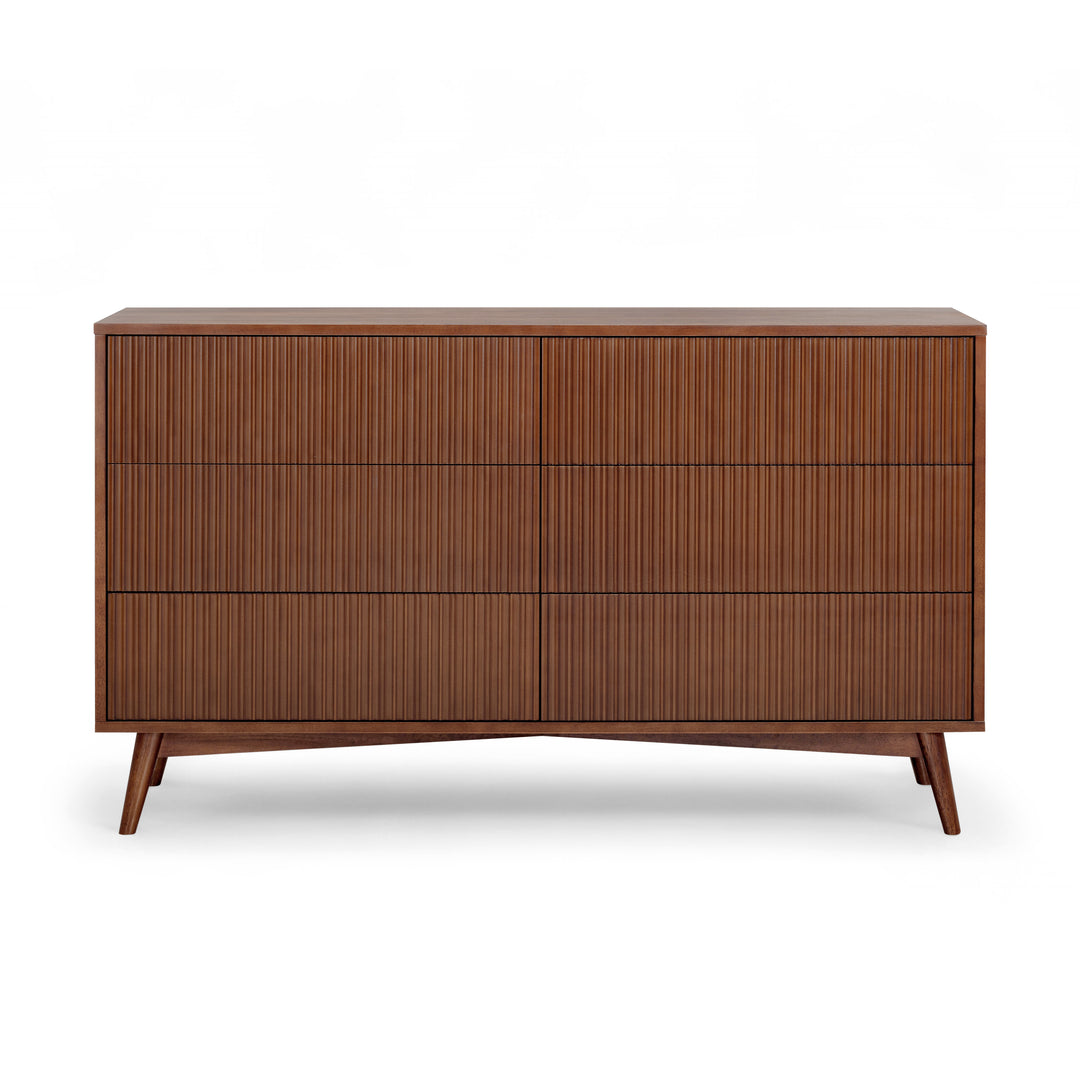 Tremolo 30'' Wide Wooden 6-Drawer Horizontal Dresser with Fluted Fronts by Teamson Home
