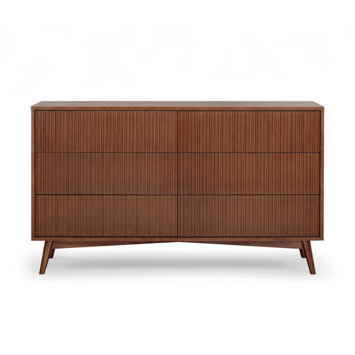 Tremolo 30'' Wide Wooden 6-Drawer Horizontal Dresser with Fluted Fronts by Teamson Home