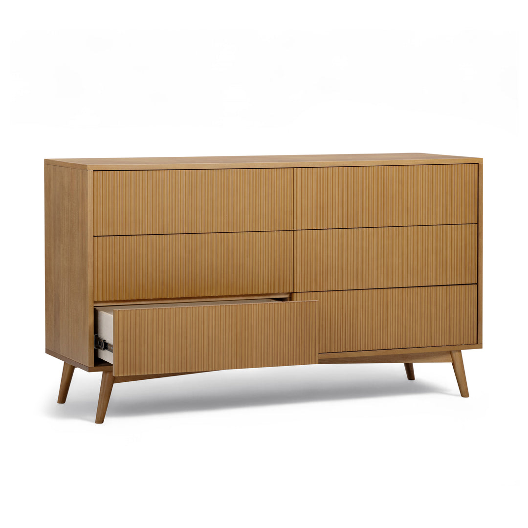 Tremolo 30'' Wide Wooden 6-Drawer Horizontal Dresser with Fluted Fronts by Teamson Home