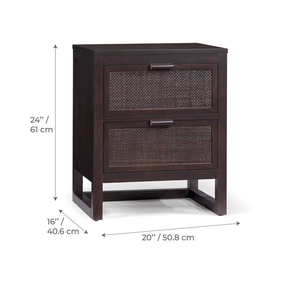 Hatteras 20'' Wide Wood Nightstand with 2 Drawers by Teamson Home