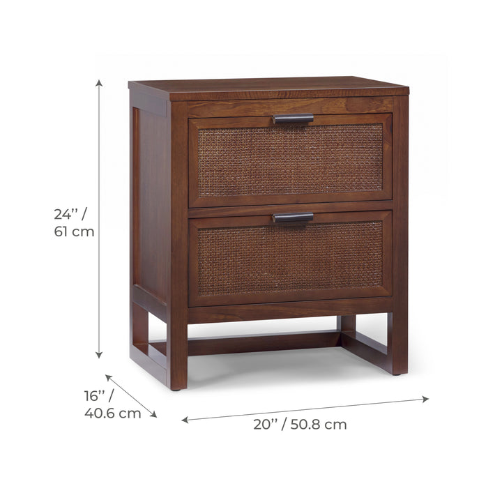 Hatteras 20'' Wide Wood Nightstand with 2 Drawers by Teamson Home