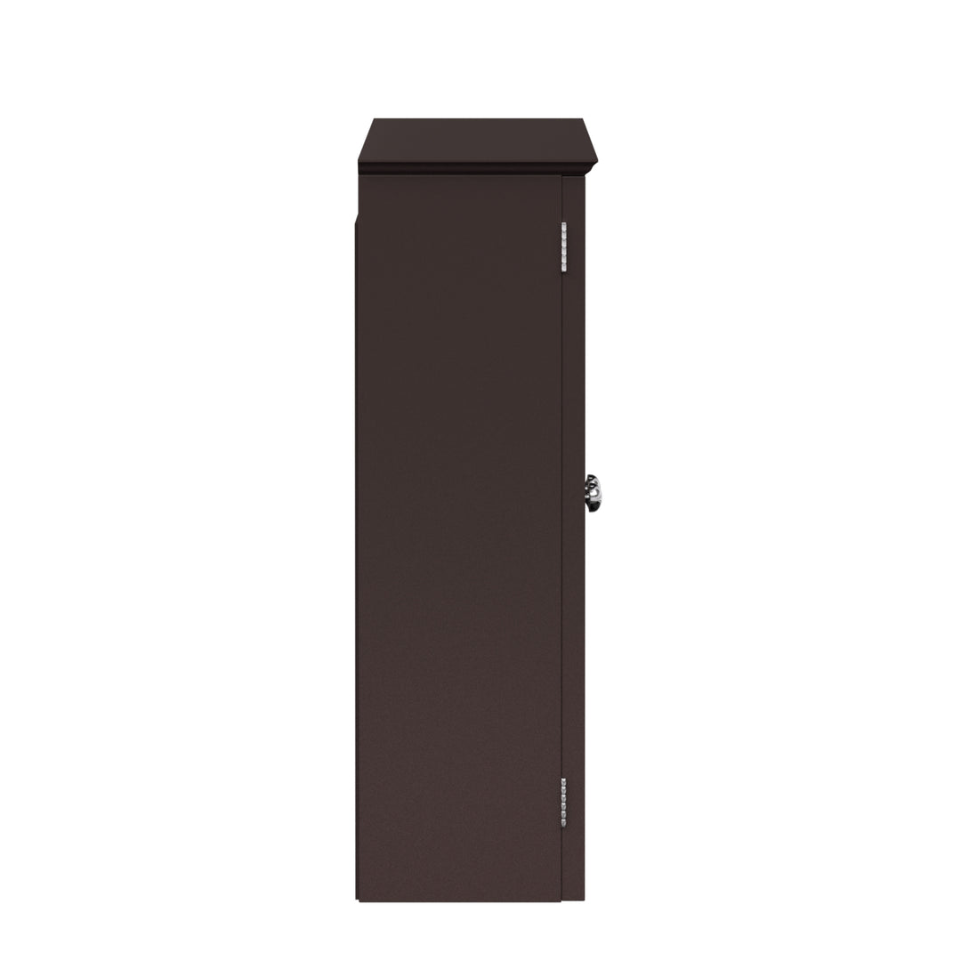 Teamson Home Chesterfield Removable Two-Door Wall Cabinet with Waffle Glass Panels, Espresso