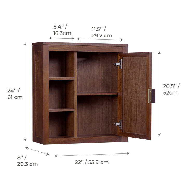 Hatteras 22'' Wide Wood Wall Cabinet with Dual Storage by Teamson Home
