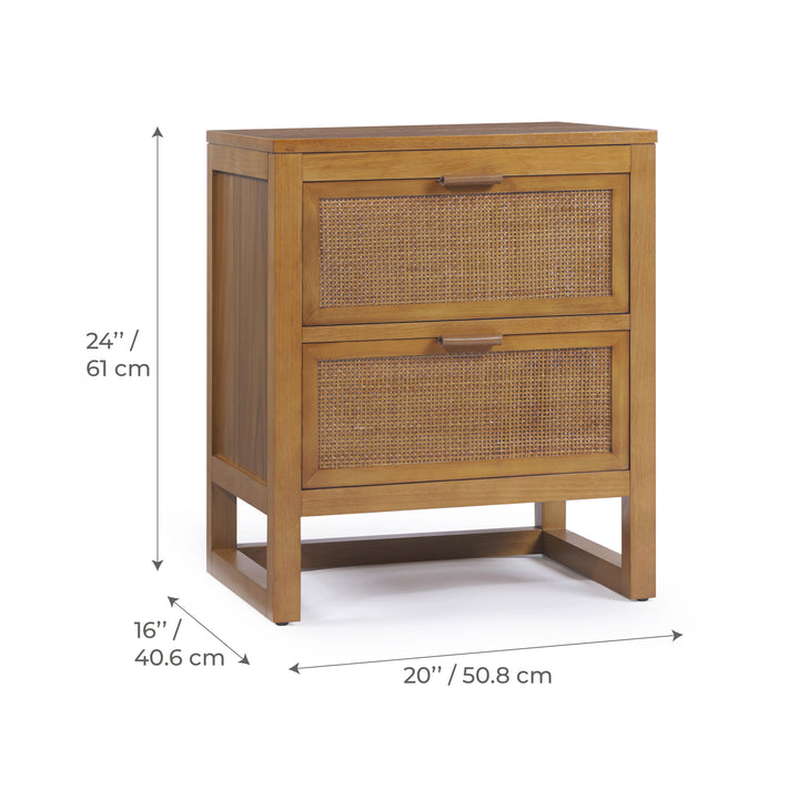 Hatteras 20'' Wide Wood Nightstand with 2 Drawers by Teamson Home