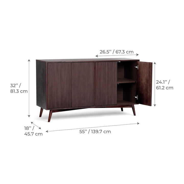 Tremolo 55'' Wide Wooden Sideboard with 4 Doors by Teamson Home