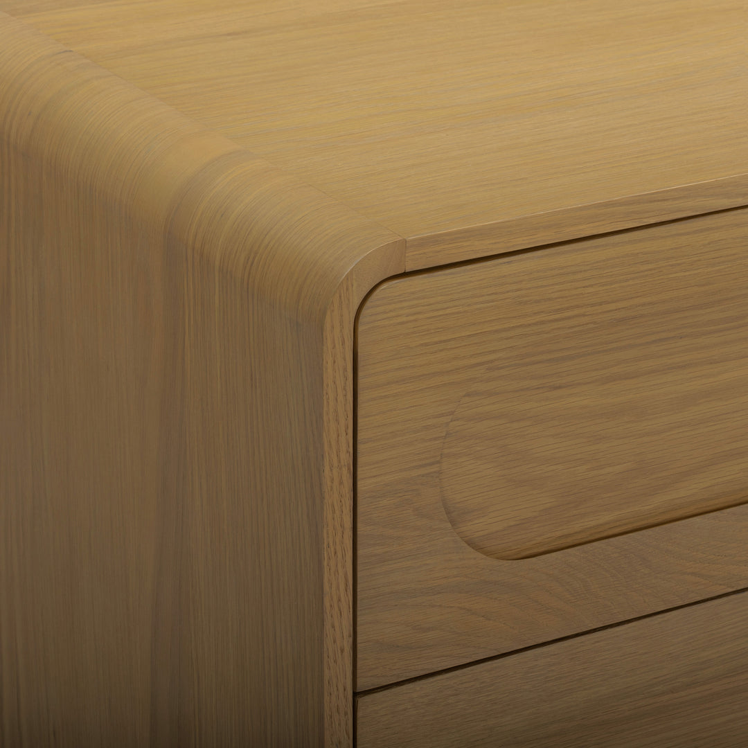 Tenley 55'' W Oak Veneer 6-Drawer Dresser with Push-Open Drawers by Teamson Home