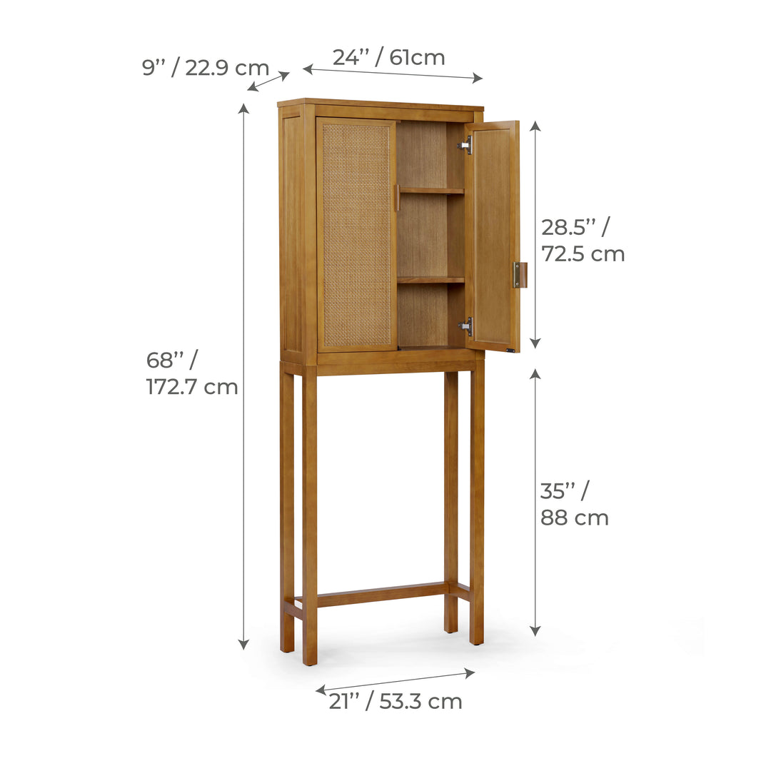 Hatteras 24'' Wide Wood Over the Toilet Cabinet  with 2 Doors by Teamson Home