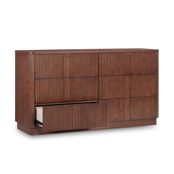 Potomac 55'' W Solid Wood Frame Dresser with 6 Push to Open Drawers