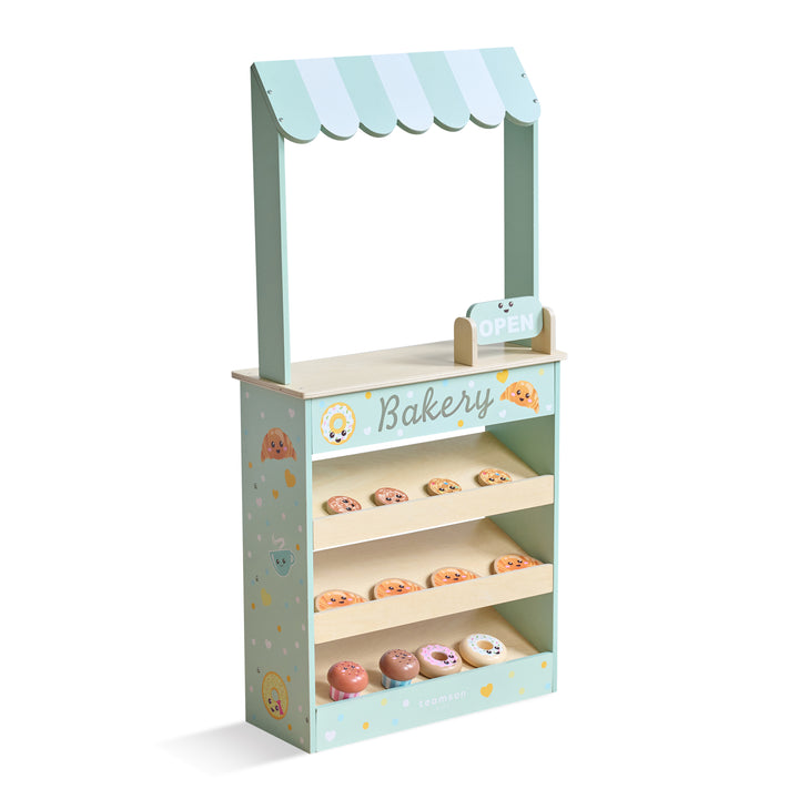 Wooden Bakery Shop with 12 Accessories, Mint -  Jolly Pals by Teamson Kids