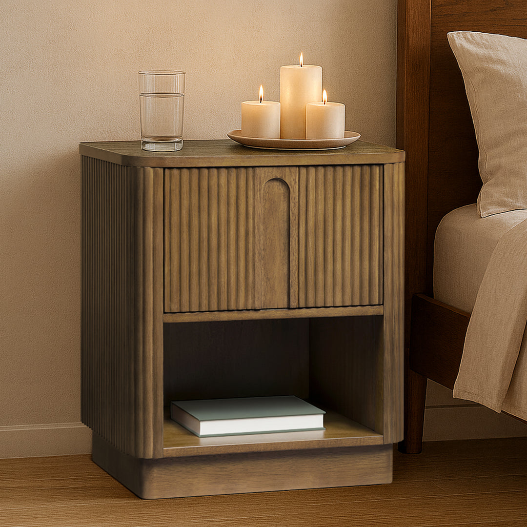 Potomac 20'' W Solid Wood Frame Nightstand with 1 Drawer and Open Shelf