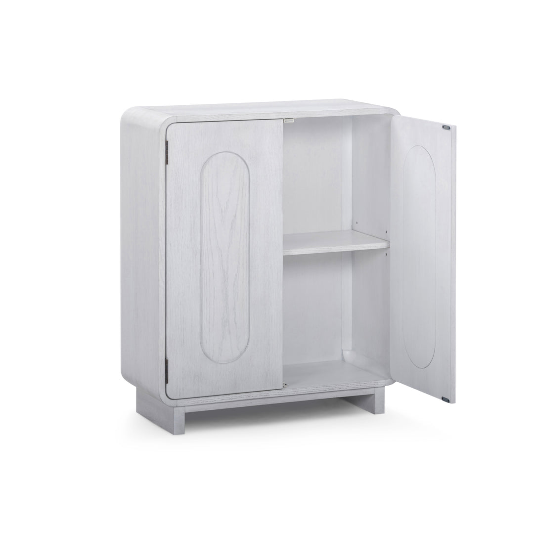 Tenley 28'' W Oak Veneer Accent Cabinet with Recessed Handle & Adjustable Shelf by Teamson Home
