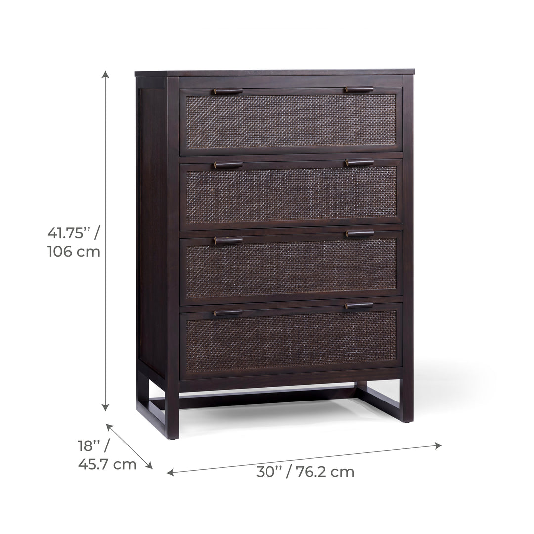 Hatteras 30'' Wide Wood Dresser with 4 Drawers by Teamson Home