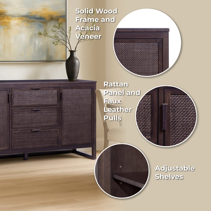 Hatteras 55'' Wide Sideboard Cabinet with Dual & Ample Storage by Teamson Home