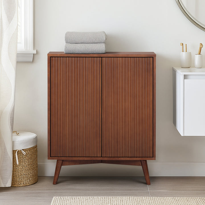 Tremolo 28'' Wide Mixed Woods Accent Cabinet with Fluted Fronts by Teamson Home