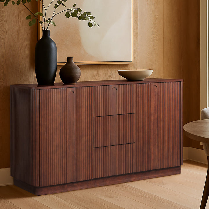 Potomac 55'' W Solid Wood Frame Sideboard with 3 Drawers and 2 Doors