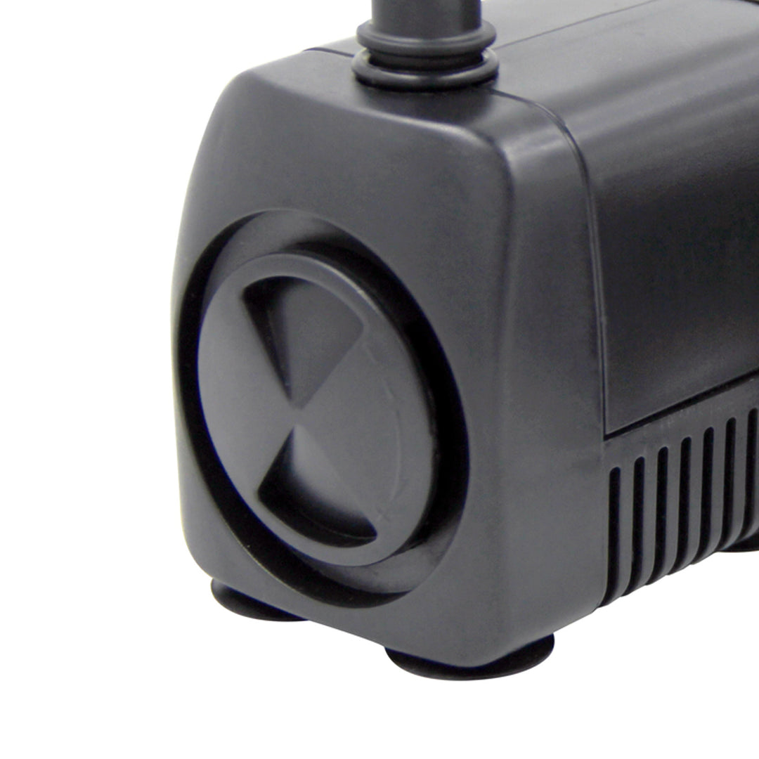 Close-up of the dial on the front of the Teamson Home Water Pump for Fountains and Ponds outlet.