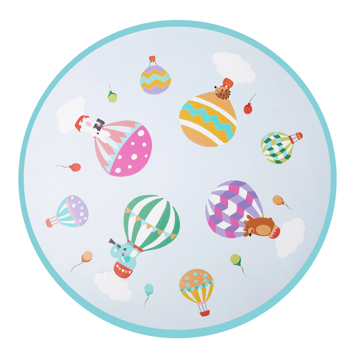 Fantasy Fields Toy Furniture Hand-Painted Hot Air Balloons Round Table, Gray/Blue