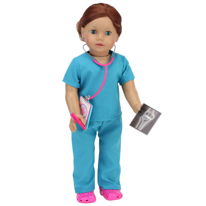 Sophia's - 18" Doll - 11 pcs Smithsonian Veterinarian Polar Bear Set- Teal