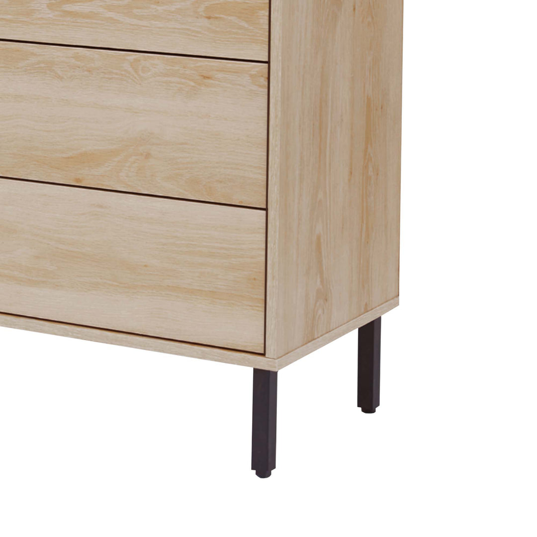 Teamson Home Cairo Industrial-Chic Mid-Century Modern 1 Door, 2 Shelf, 3 Drawer Storage Sideboard, Oak