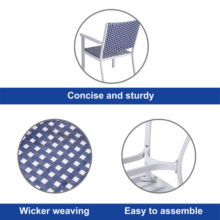 Callout features include sturdy construction, PE wicker weaver, and easy to assemble