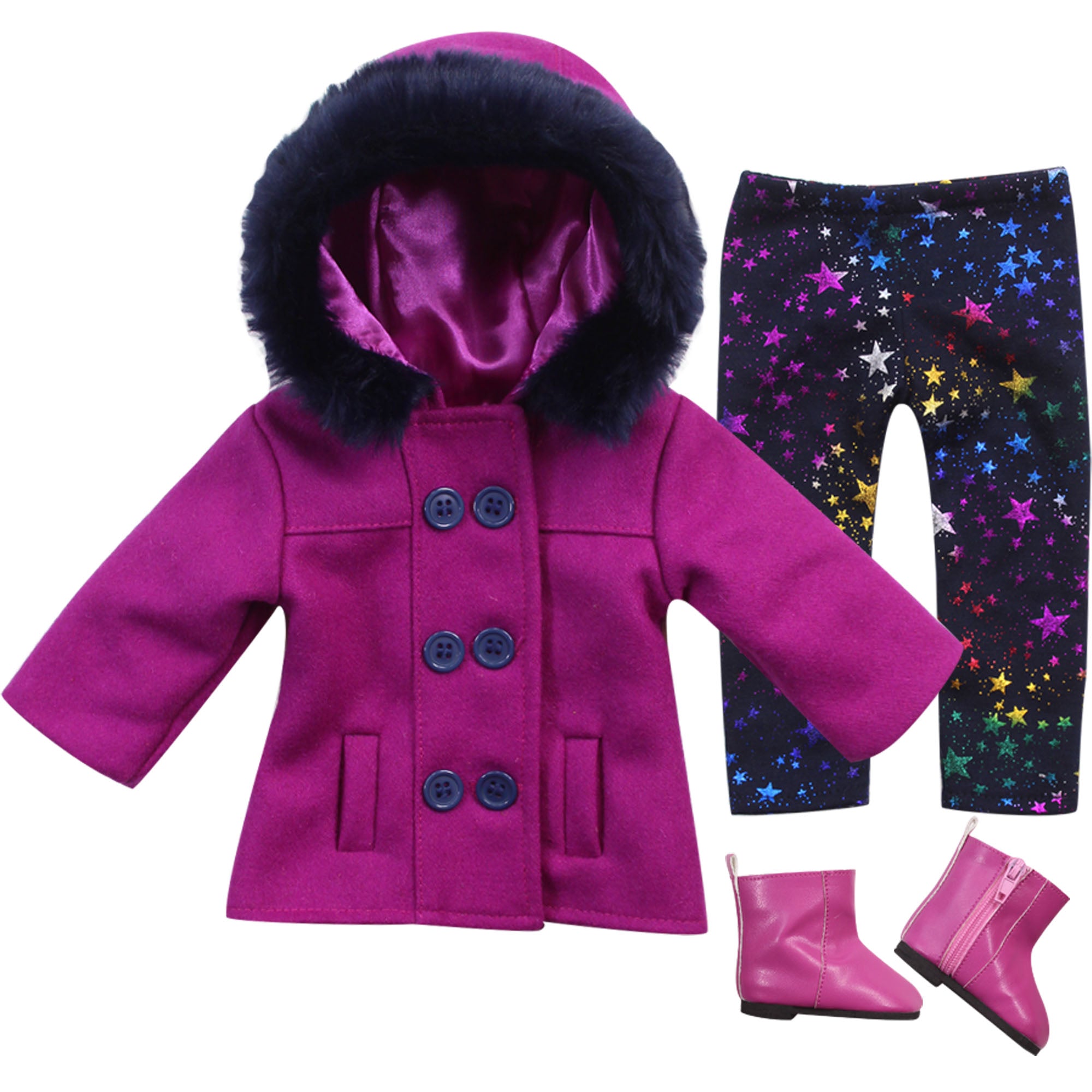 Sophia's 3 Piece Peacoat, Leggings and Boots Set for 18'' Dolls, Magen ...