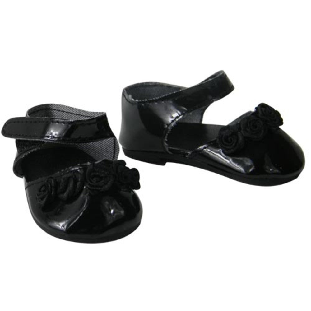 Sophia's Ankle Strap Dress Shoes with Rosette Details for 18" Dolls, Black